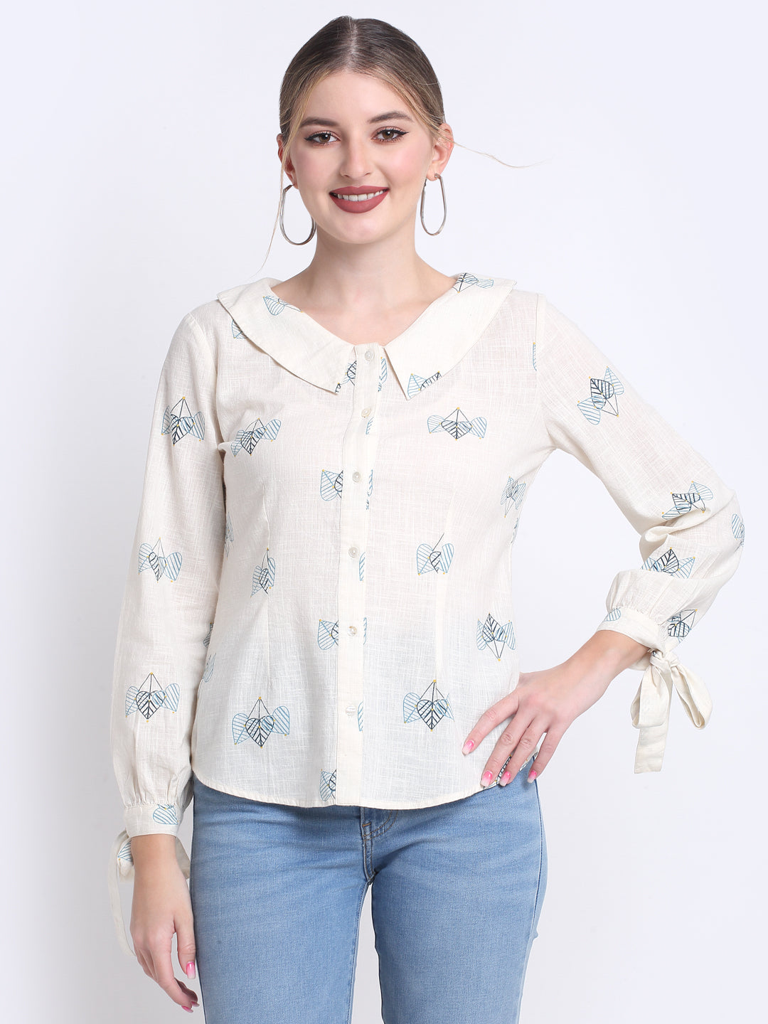 Ivory Tunic Collar Shirt