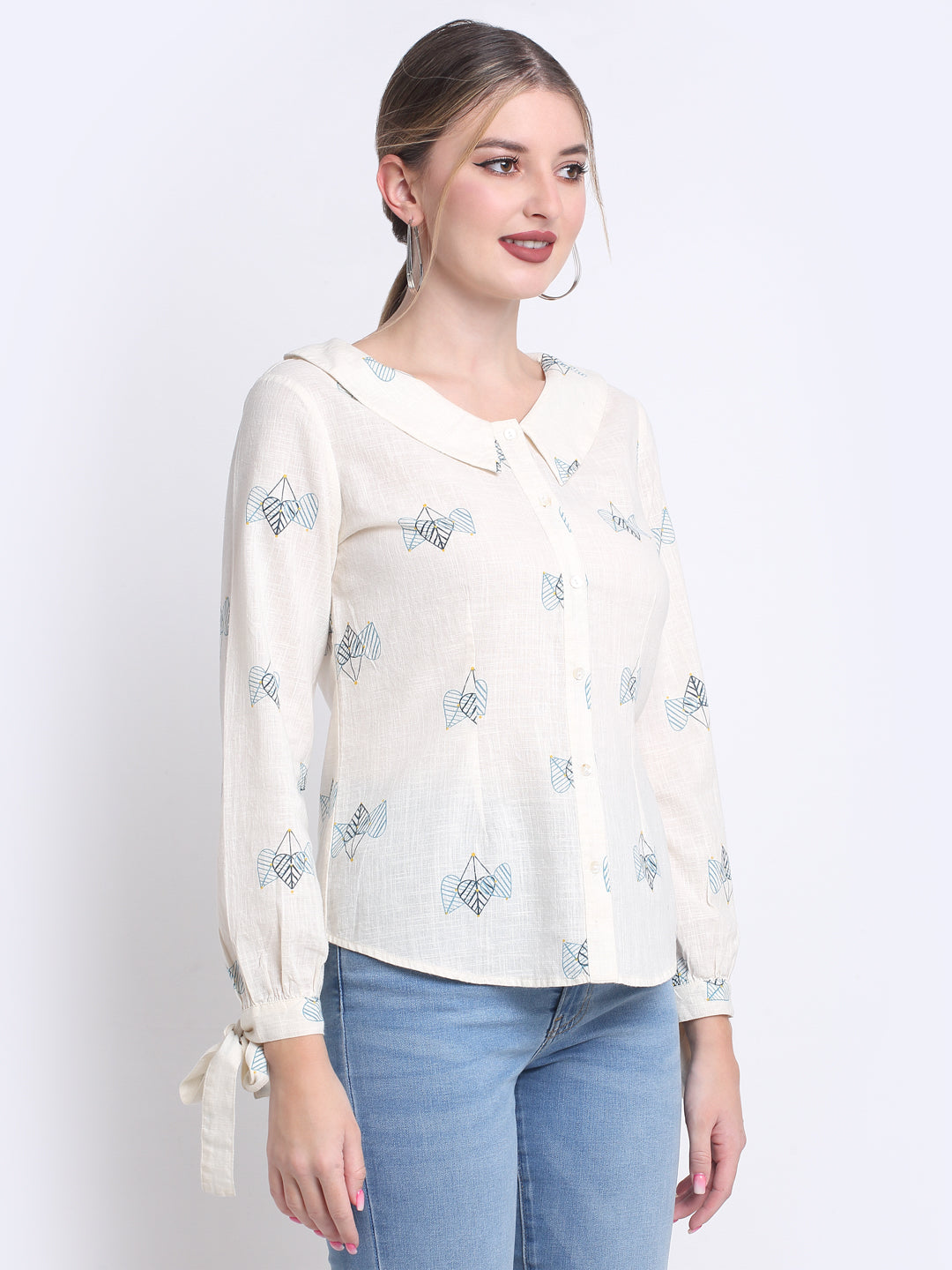 Ivory Tunic Collar Shirt