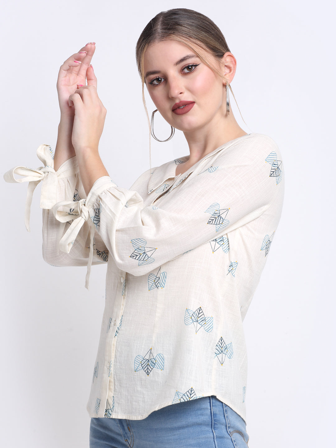 Ivory Tunic Collar Shirt